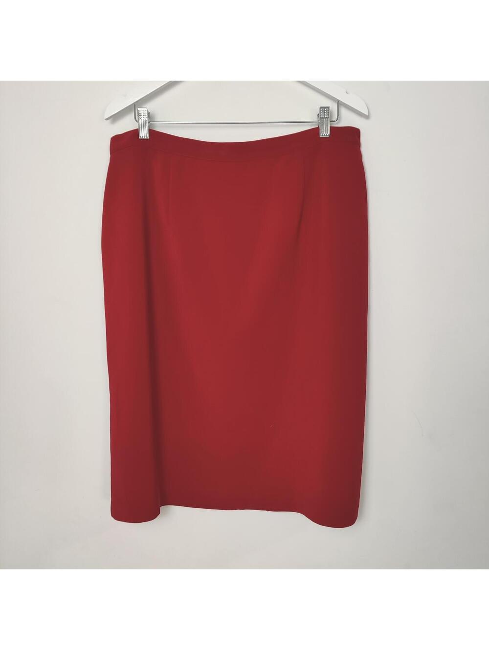 Vintage Studio Point Red Pencil Skirt Womens Size 16 Career Office Midi Skirt